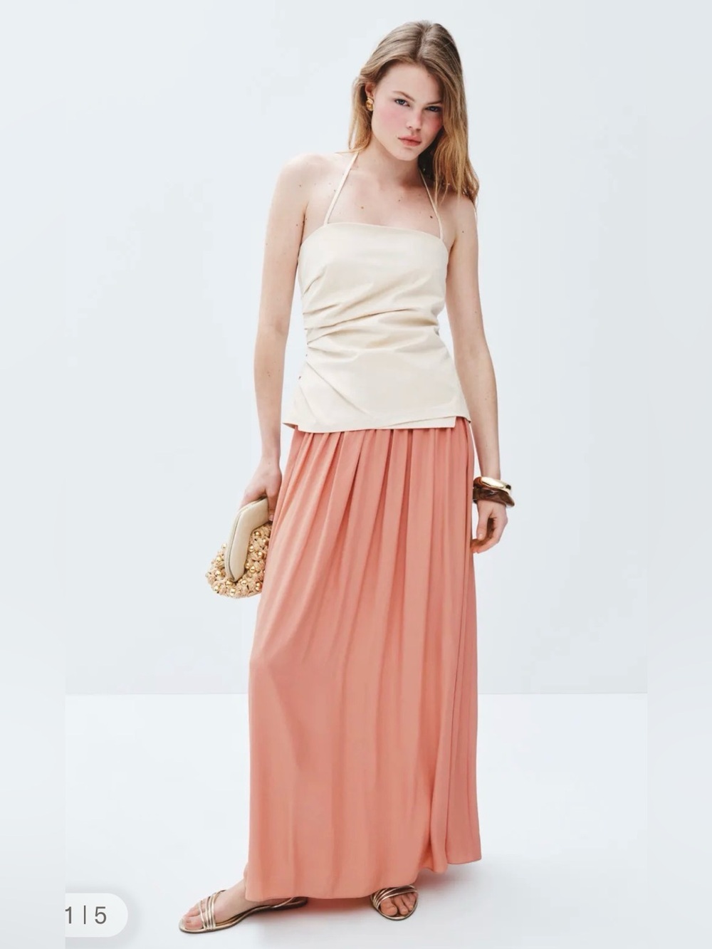 A.L.C Kit maxi Skirt in Dusty Pink